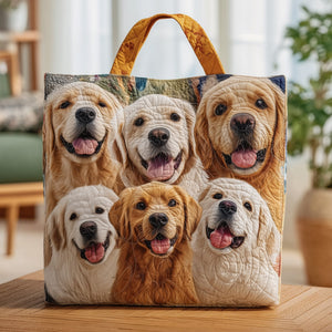 Golden Retriever Dogs Quilted Tote