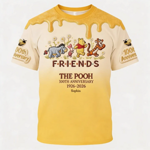 Honey Bear 100 Years Of Friendship Together - Personalized Mouse All Over Shirt - MNPS0107