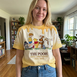 Honey Bear Celebrate 100 Years Of Magic Friendship - Personalized Mouse All Over Shirt - MNPS0112