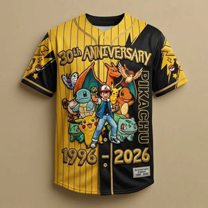 Celebrate 30 Years Of Catching Them All - Personalized Baseball Jersey - MNPS0318NL