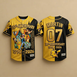 Celebrate 30 Years Of Catching Them All - Personalized Baseball Jersey - MNPS0318NL