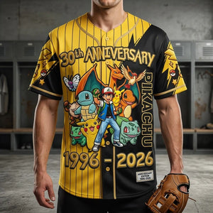 Celebrate 30 Years Of Catching Them All - Personalized Baseball Jersey - MNPS0318NL