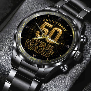 Star Wars 50th Anniversary Black Stainless Steel Watch – MNPST1006