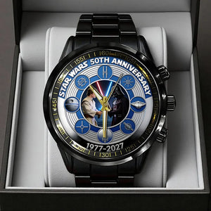 Star Wars 50th Anniversary Black Stainless Steel Watch – MNPST0229