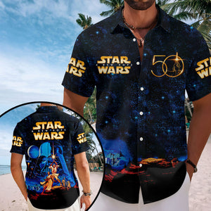 Star Wars 50th Anniversary Short Sleeve Button-Down Shirt – MNPST0375