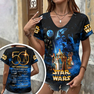 Star Wars 50th Anniversary 3D Women’s V-Neck T-Shirt – MNPST0036