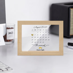 Married Calendar - Personalized Couple Acrylic Ornament