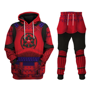 Ashigaru Red Akazonae Koyal Guard Costume Hoodie Sweatshirt T-Shirt Sweatpants – MNP219CSSTW