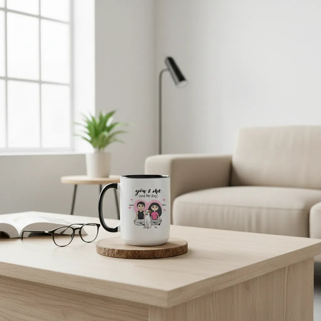 You & me (and the dogs) - Personalized Couple Accent Mug