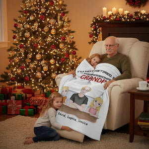 I´m not retired, i´m a professional Grandpa - Personalized Family Blanket