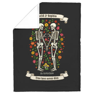 True Love Never Dies - Personalized Couple Blanket