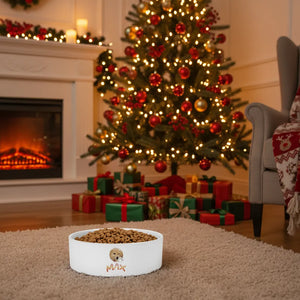 Pet Photo with name in Gradient Finish - Personalized Ceramic Pet Bowl