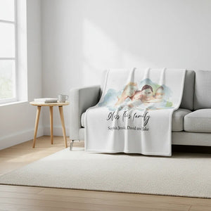 Bless this family - Personalized Family Blanket