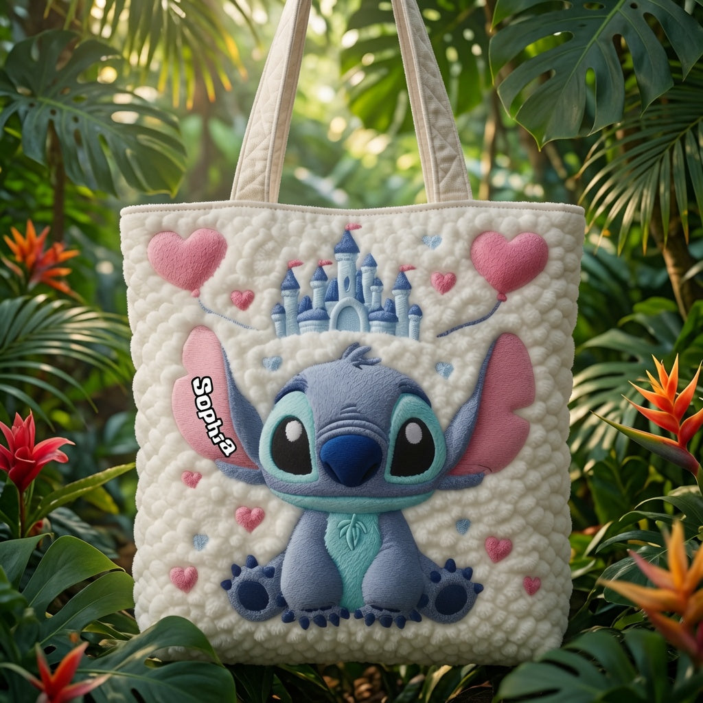 Dreamy Castle Sherpa - Personalized Quilted Tote Bag - NSK10095