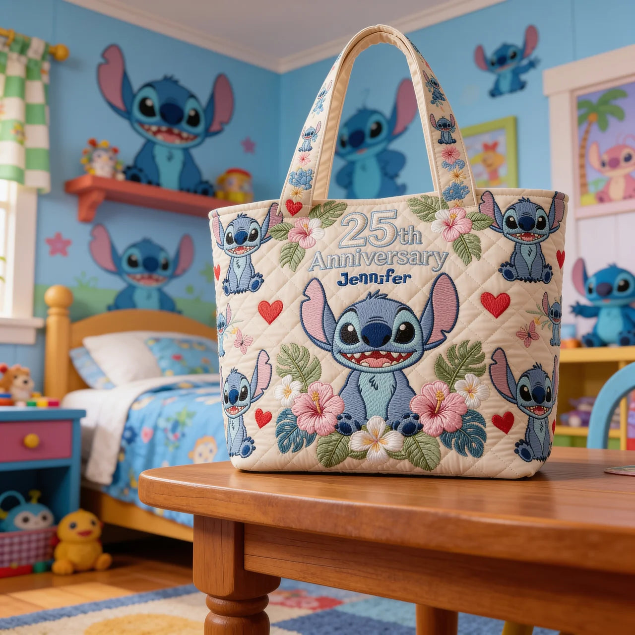 Blue Ohana 25th Anniversary - Personalized Quilted Tote Bag - NSK10020