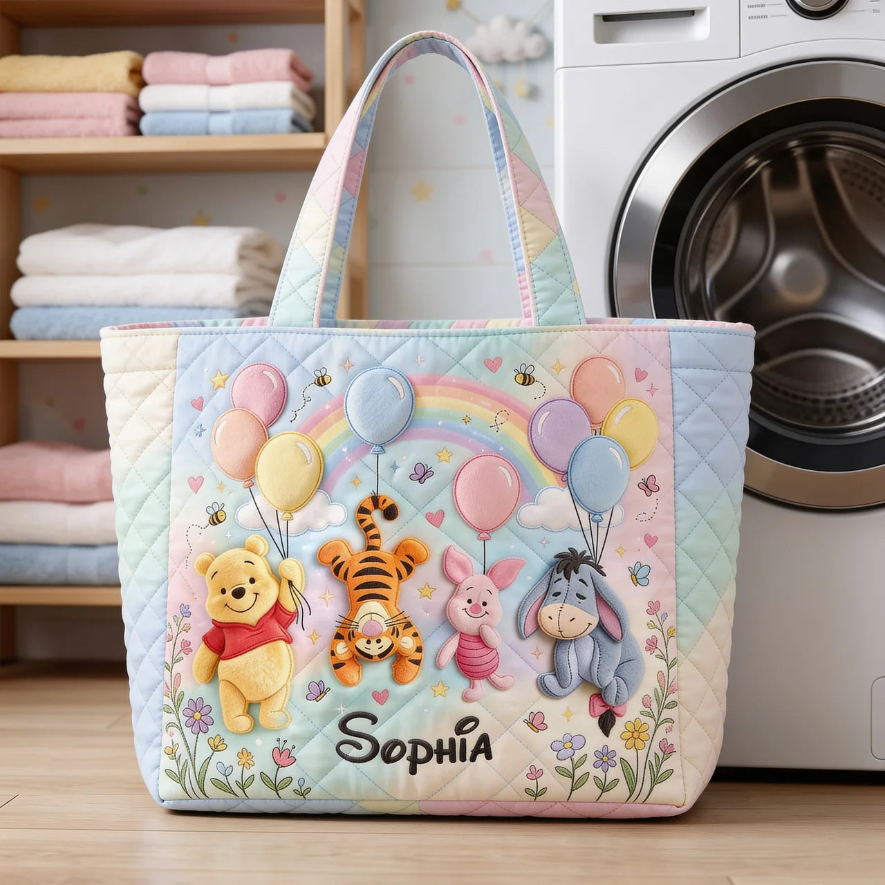 Honey Bear Wonderland - Personalized Quilted Tote Bag - NSK10088