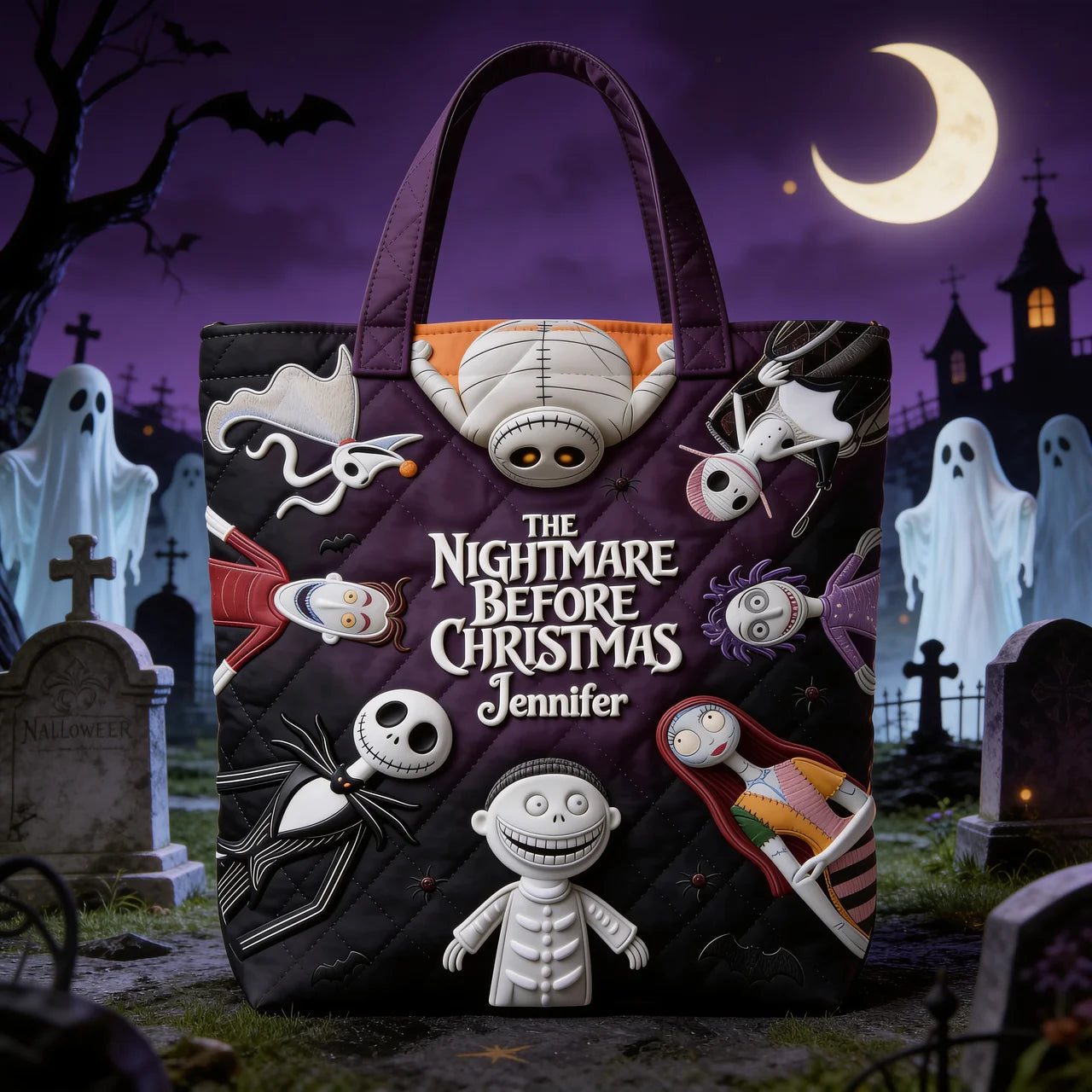 Dark Nightmare - Personalized Quilted Tote Bag - NSK10099