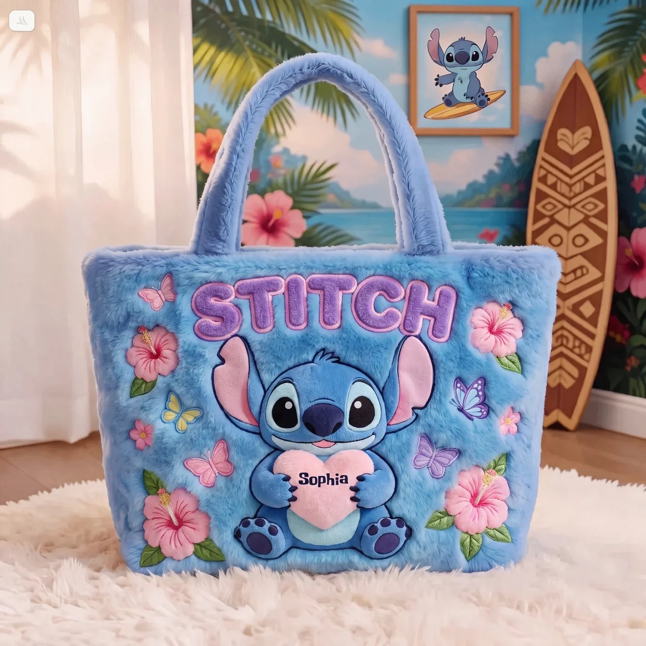 Blue Ohana - Personalized Quilted Tote Bag - NSK10054