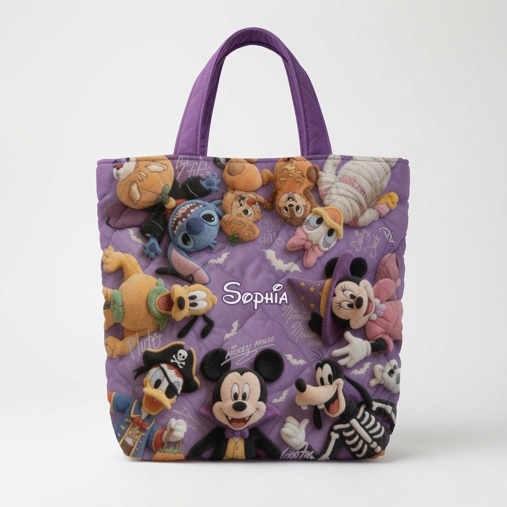 Spooky Magic Friends - Personalized Quilted Tote Bag - NSK10056