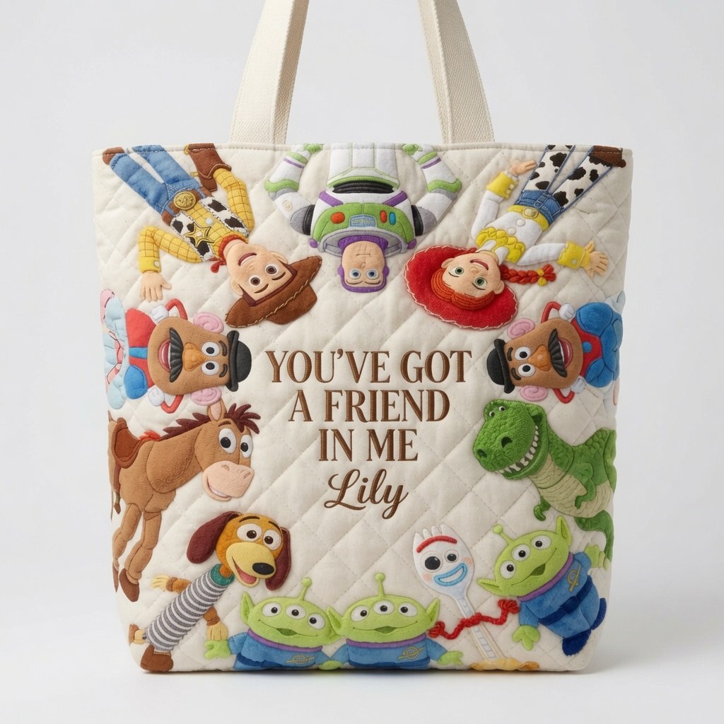 Galaxy And Western Buddy Toy - Personalized Quilted Tote Bag - NSK10062