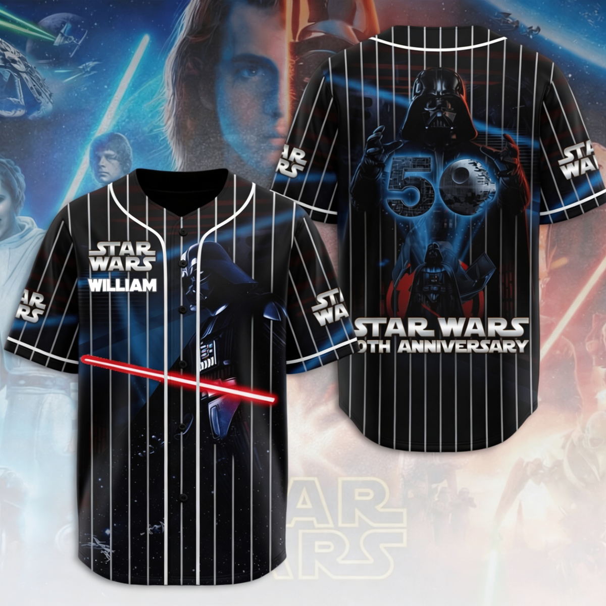 Galactic Saga 50th Anniversary - Personalized Baseball Jersey - MNPS0404NL