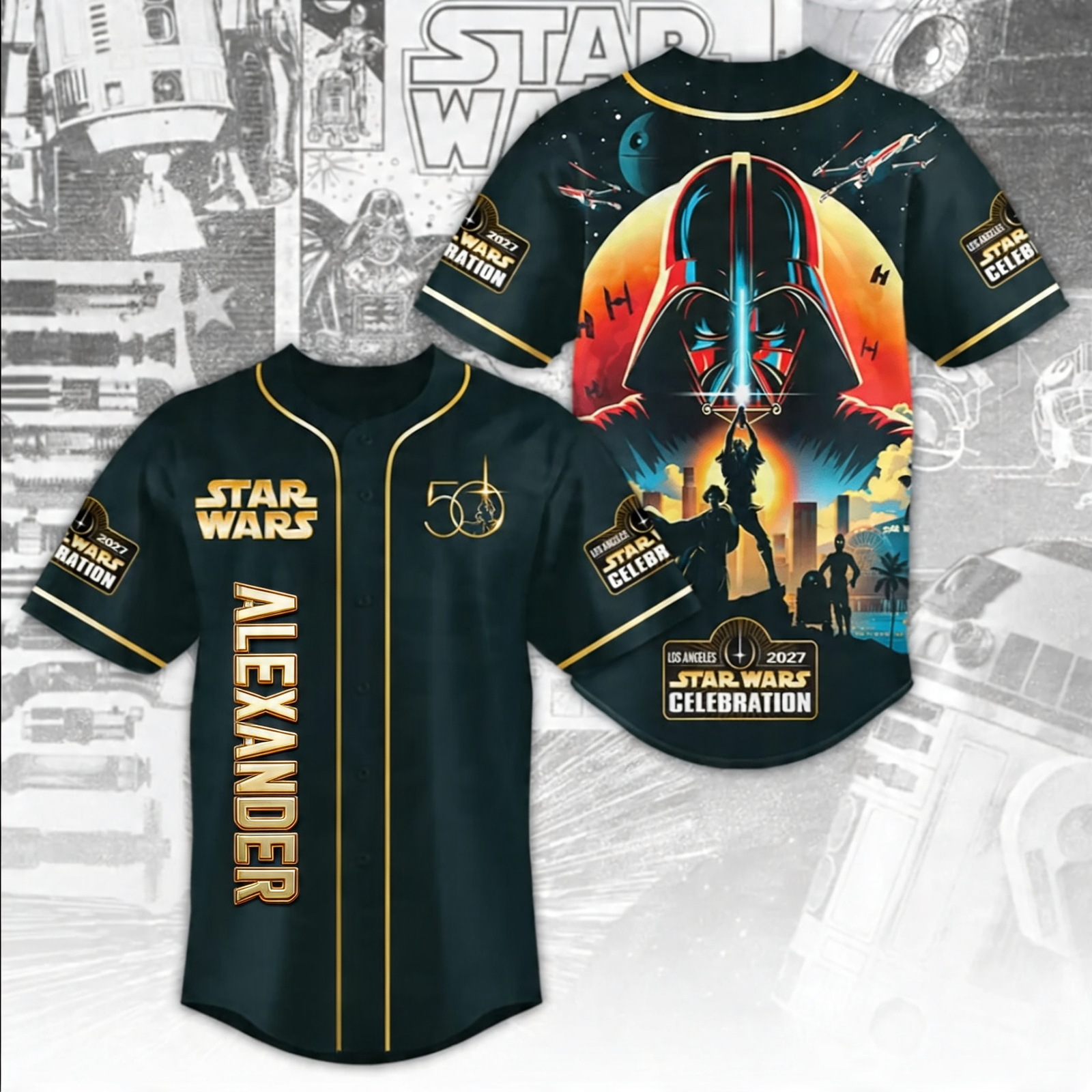 Galactic Saga 50th Anniversary - Personalized Baseball Jersey - MNPS0407NL