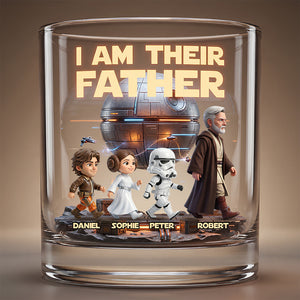 Galactic Legacy Dad and Kids Round Glass - Personalized Gifts For Dad - MNPS02WG