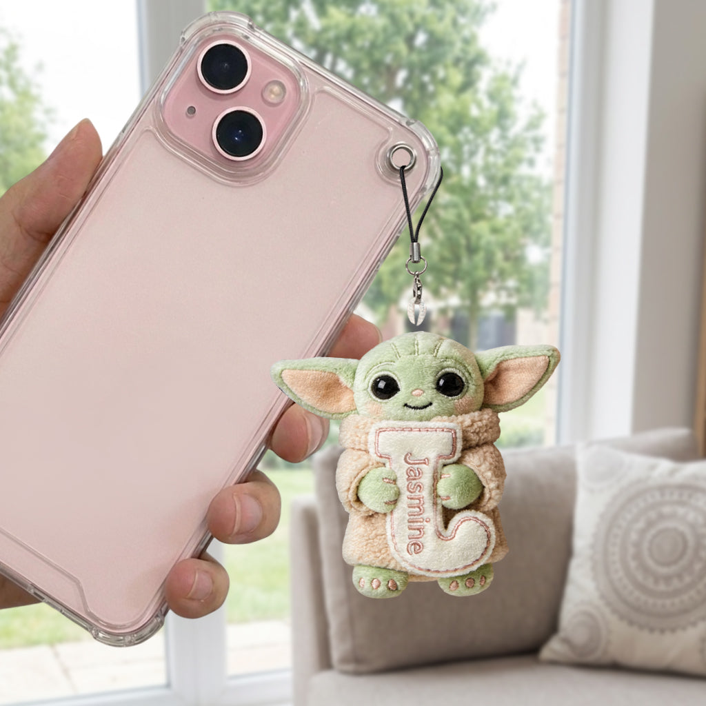 Summer Chill Initial Charm – Personalized Galactic Plush Keychain - MNPPK0501