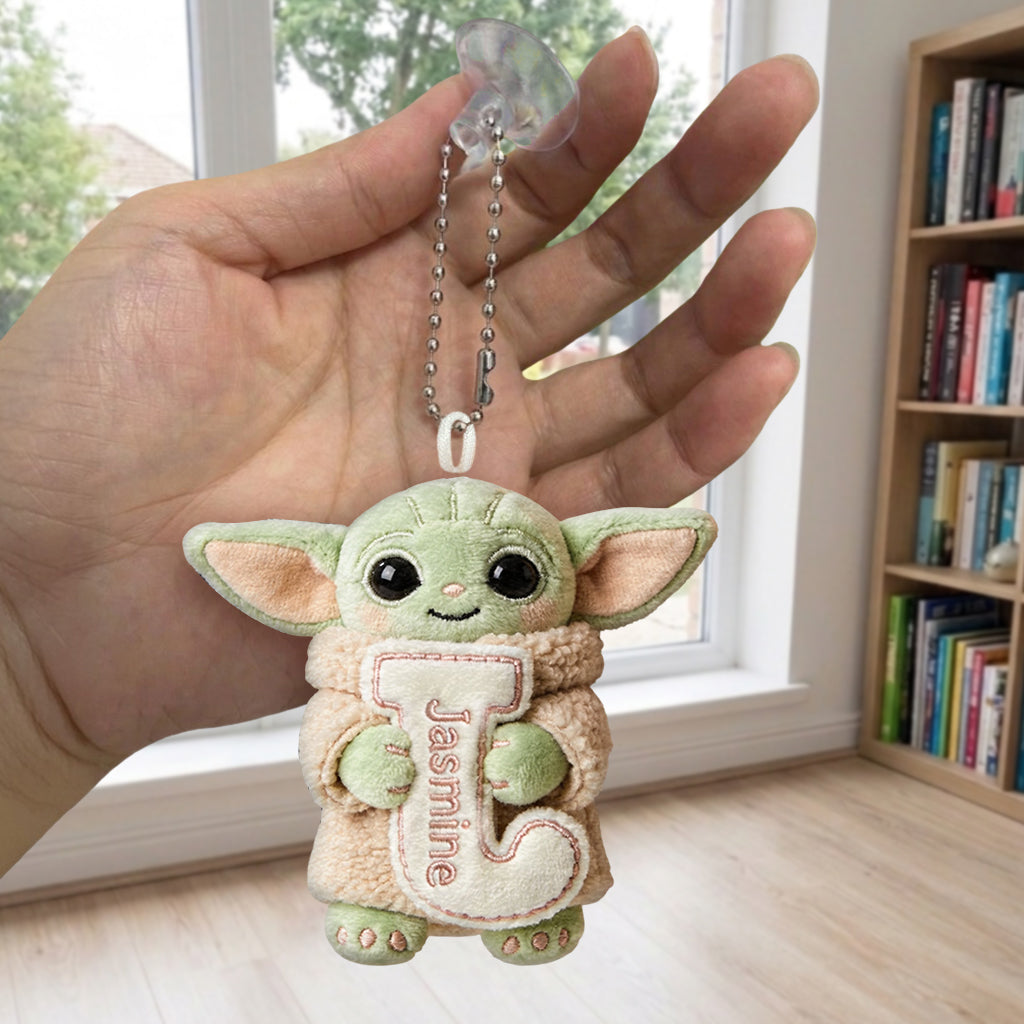 Summer Chill Initial Charm – Personalized Galactic Plush Keychain - MNPPK0501