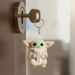 Summer Chill Initial Charm – Personalized Galactic Plush Keychain - MNPPK0501