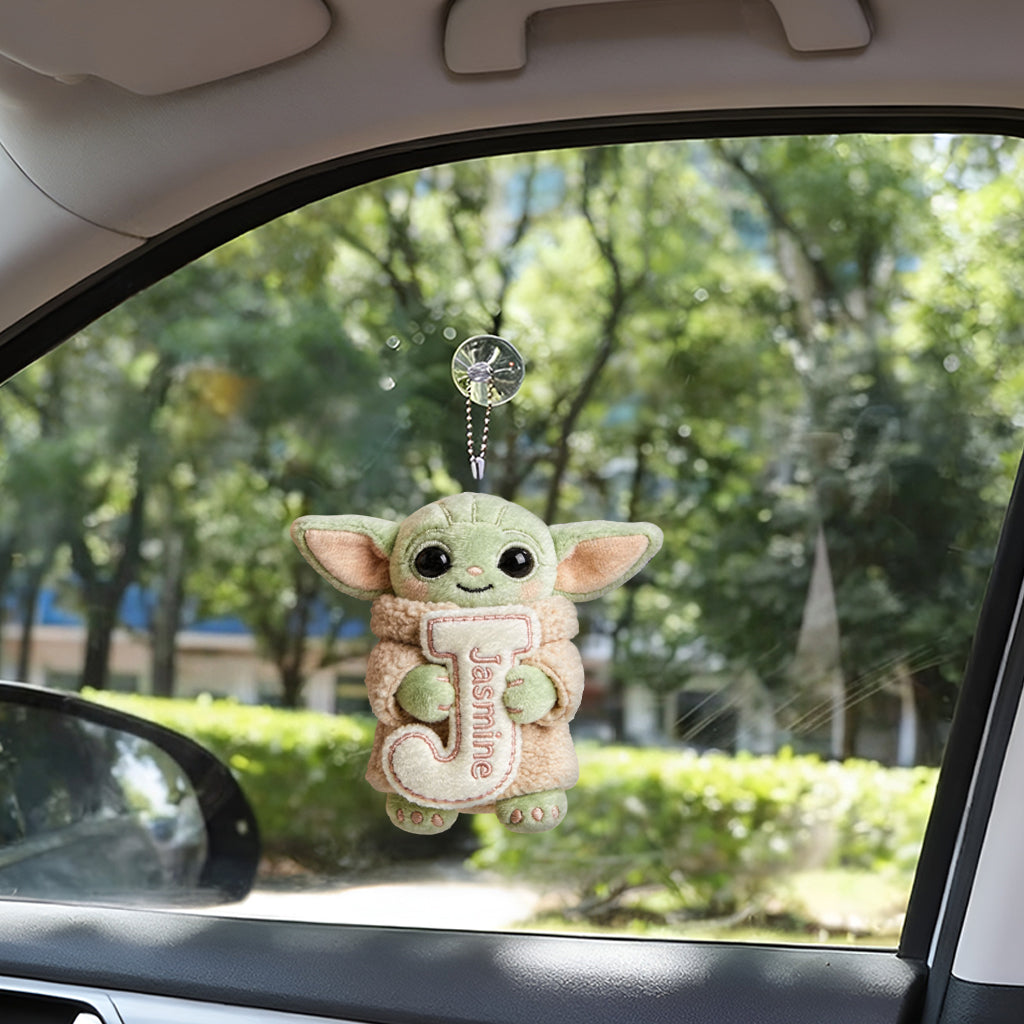 Summer Chill Initial Charm – Personalized Galactic Plush Keychain - MNPPK0501