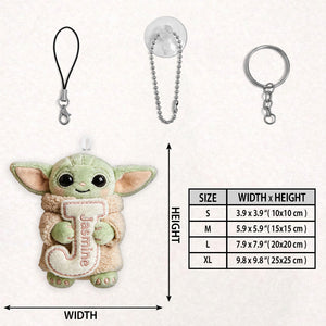 Summer Chill Initial Charm – Personalized Galactic Plush Keychain - MNPPK0501