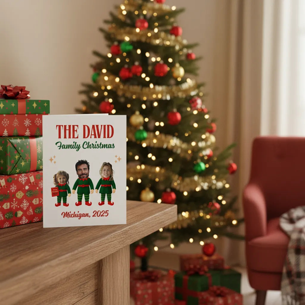 Elf Family - Personalized Family Poster