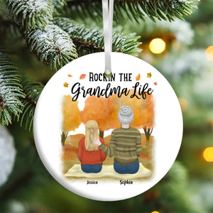 Rockin the grandparent life - Personalized Family Ceramic Ornament