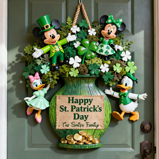Happy Pt.Patrick Day - Personalized Mouse Custom Shaped Wood Sign | MNPWS01002