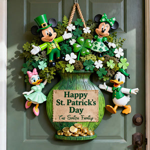 Happy Pt.Patrick Day - Personalized Mouse Custom Shaped Wood Sign | MNPWS01002
