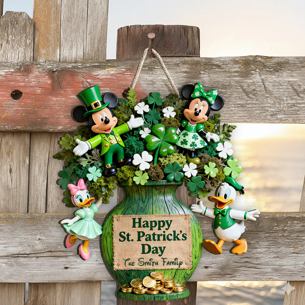 Happy Pt.Patrick Day - Personalized Mouse Custom Shaped Wood Sign | MNPWS01002