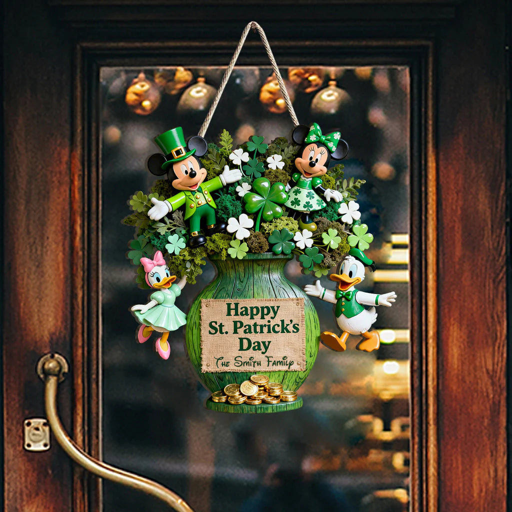 Happy Pt.Patrick Day - Personalized Mouse Custom Shaped Wood Sign | MNPWS01002