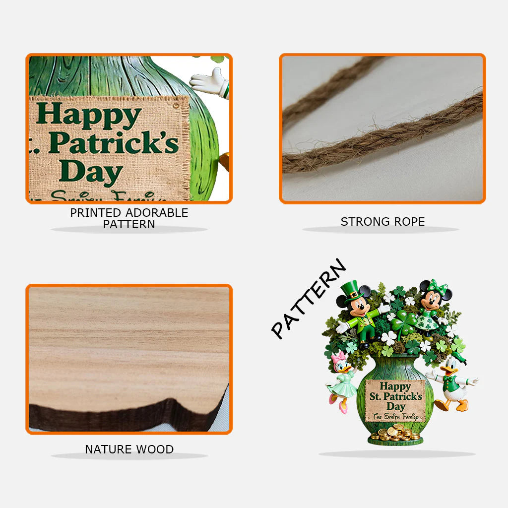 Happy Pt.Patrick Day - Personalized Mouse Custom Shaped Wood Sign | MNPWS01002