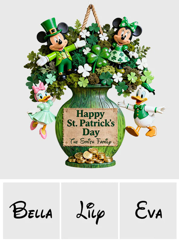 Happy Pt.Patrick Day - Personalized Mouse Custom Shaped Wood Sign | MNPWS01002