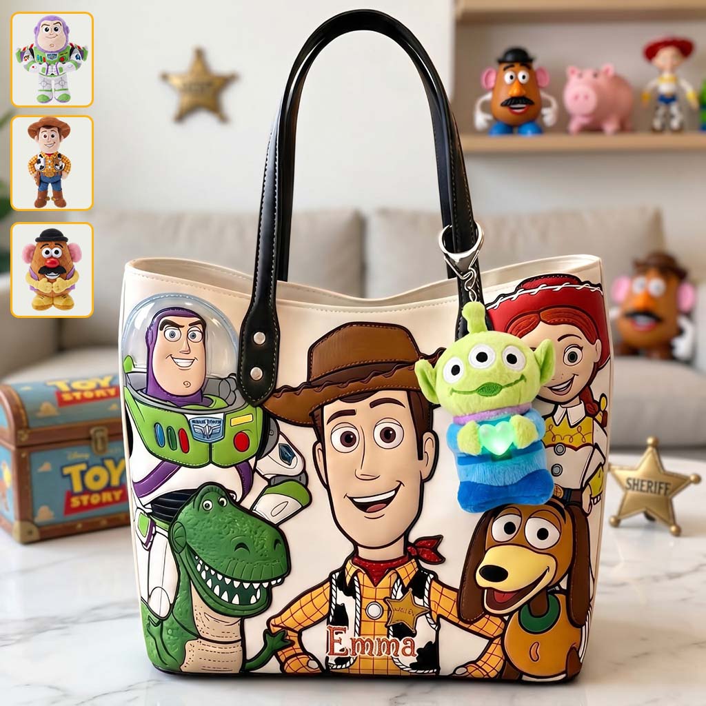 Galaxy And Western Buddy Toy - Personalized Toy Story Leather Bag - NSK10023