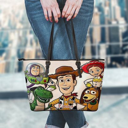 Galaxy And Western Buddy Toy - Personalized Toy Story Leather Bag - NSK10023
