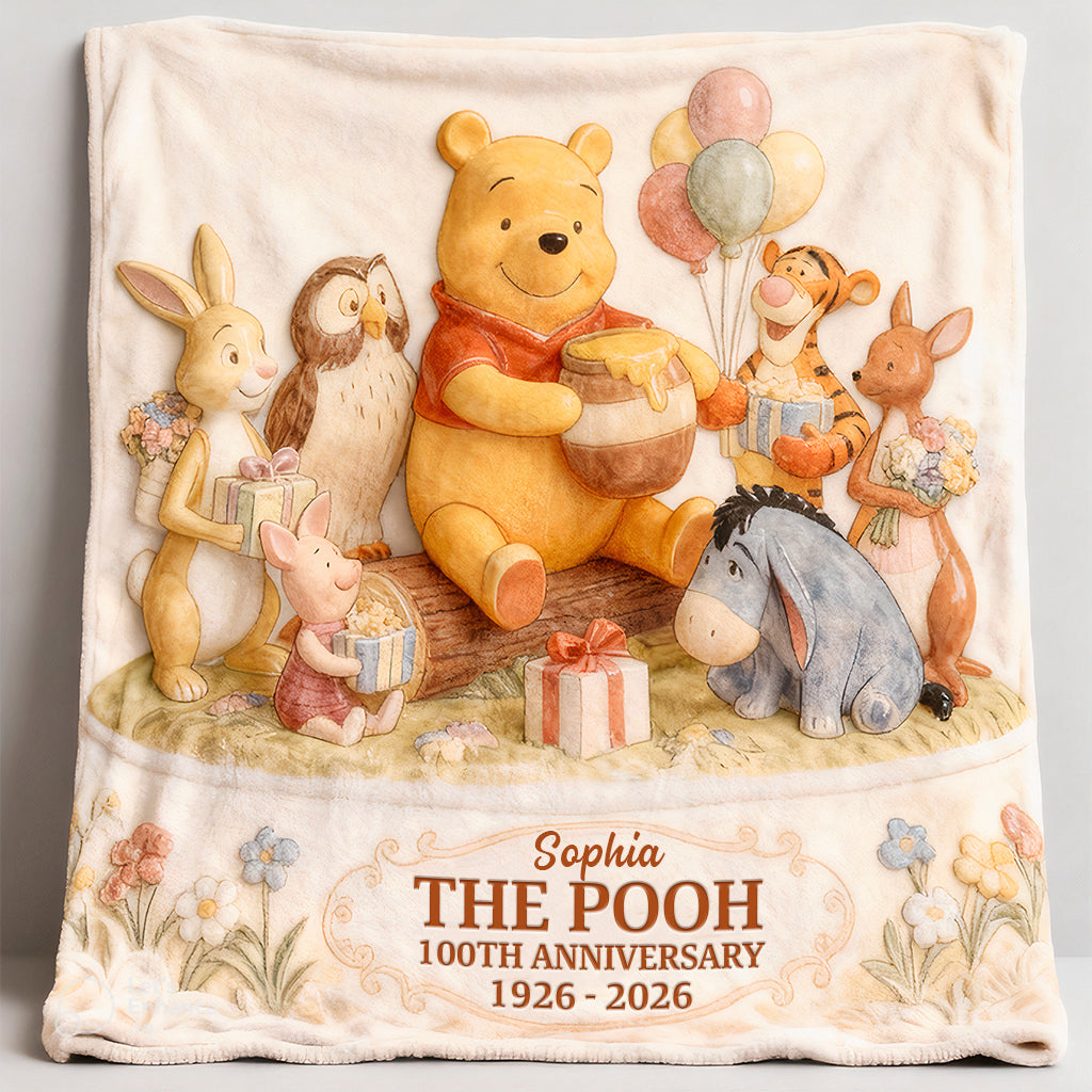 Honey Bear & Friends 100th Anniversary - Personalized Mouse Blanket | MNPB01003