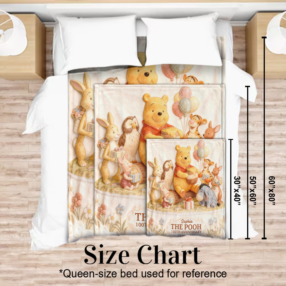 Honey Bear & Friends 100th Anniversary - Personalized Mouse Blanket | MNPB01003