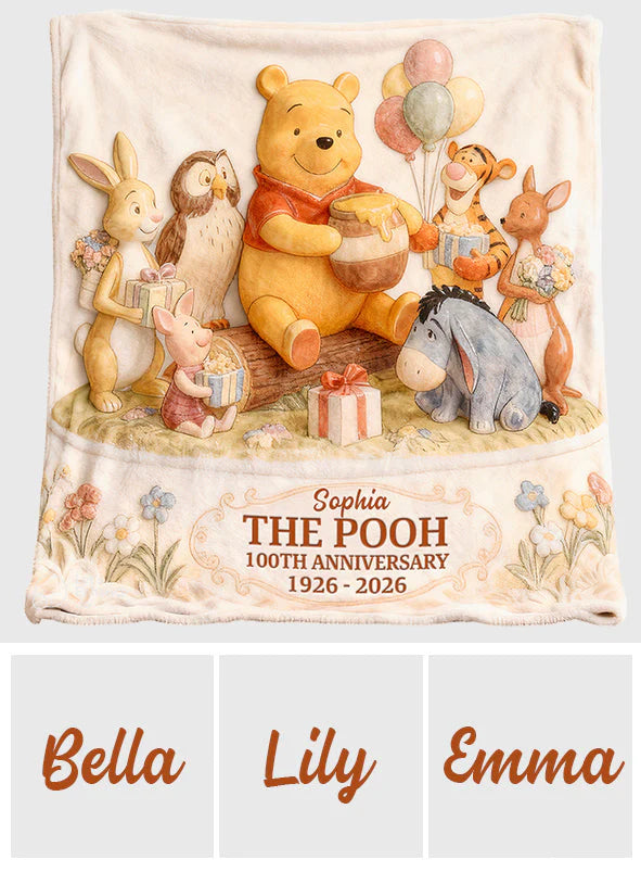 Honey Bear & Friends 100th Anniversary - Personalized Mouse Blanket | MNPB01003