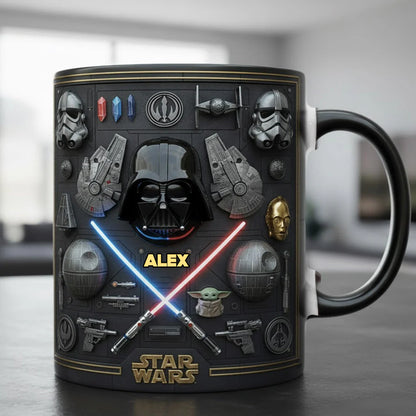 The Galaxy - Personalized The Force Accent Mug- EAJBLK12003