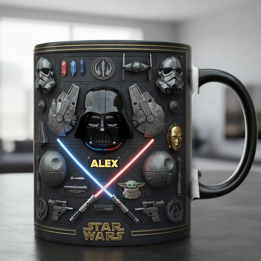The Galaxy - Personalized The Force Accent Mug- EAJBLK12003
