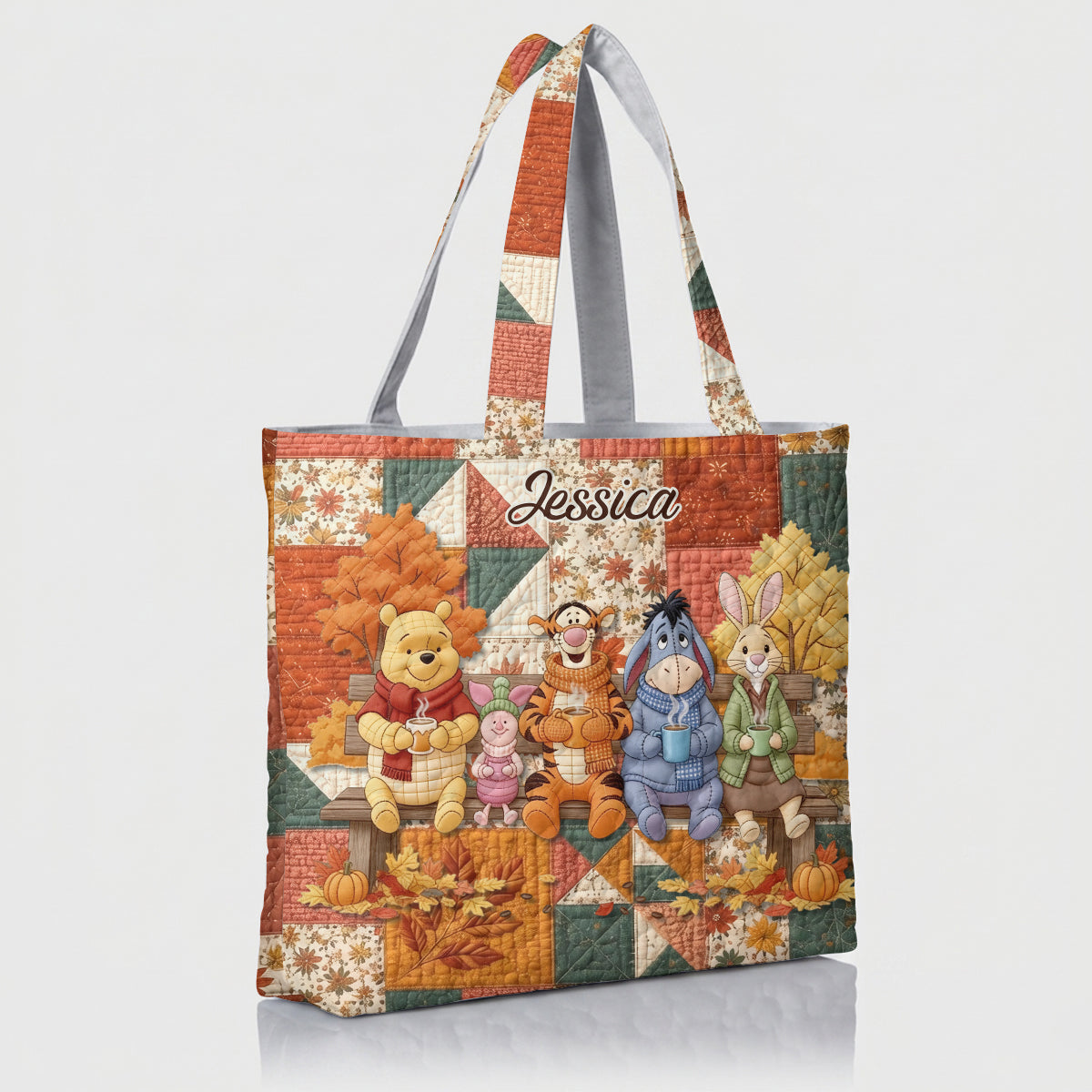 Honey Bear Autumn Vibes - Personalized Quilted Tote Bag - NSK10092