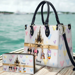 Magic Charms - Personalized Mouse Leather Handbag & Leather Long Wallet | MNPHB01002