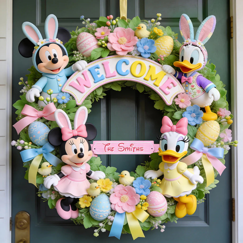 Easter's Day Magical Friends - Personalized Mouse Custom Shaped Wood Sign | MNPWS01001